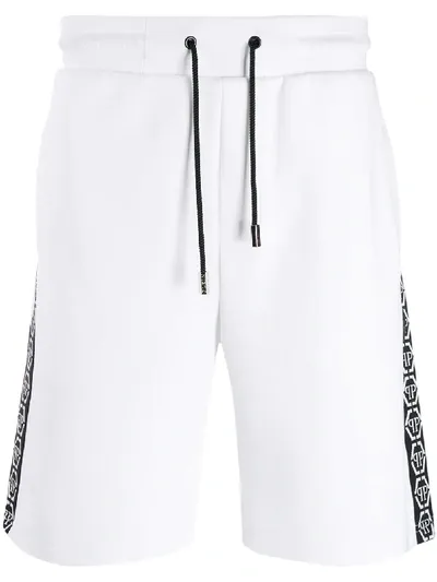 Philipp Plein Logo Tape Bermuda Shorts In White