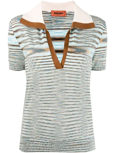 Missoni Striped Knit Top In Blue