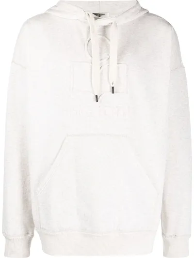 Isabel Marant Raised Logo Hoodie In Neutrals