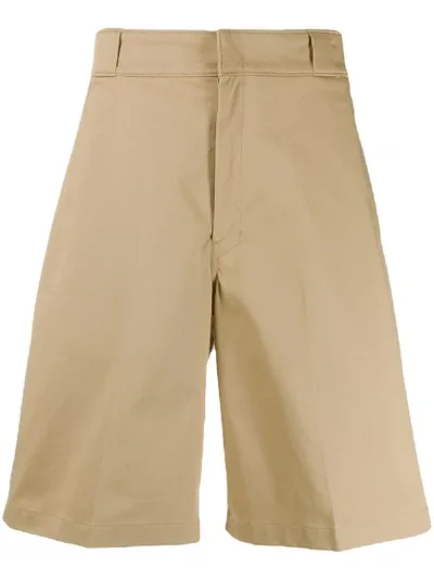 Prada Triangle Patch Chino Shorts In 大地色