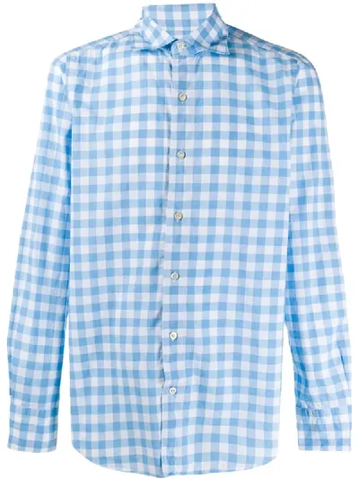 Finamore 1925 Napoli Check-print Shirt In Blue