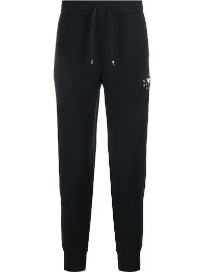 Emporio Armani Logo Drawstring Track Trousers In Blue