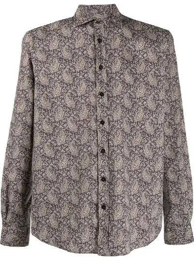 Etro Paisley-print Regular Shirt In Black