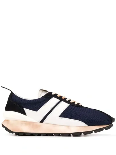 Lanvin Navy Mesh Bumper Sneakers