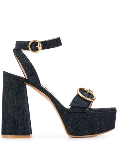 Gianvito Rossi Zandra Denim Sandals In Blue