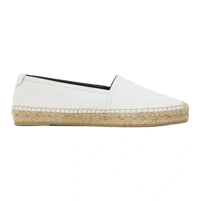 Saint Laurent White Monogramme Espadrilles In Blanc