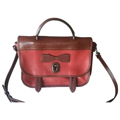 Pre-owned Loewe Leather Crossbody Bag In Burgundy