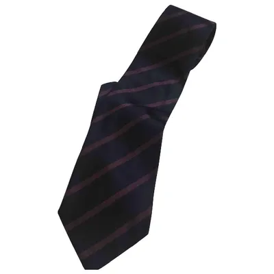 Pre-owned Balenciaga Silk Tie In Navy