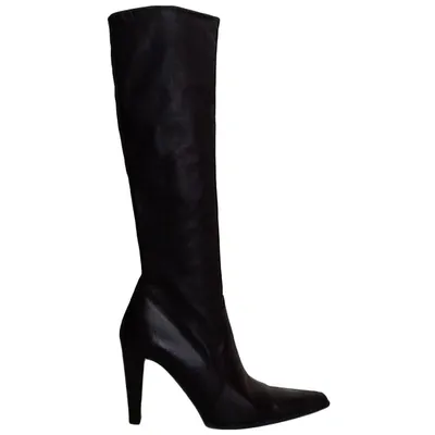 Pre-owned Plein Sud Leather Boots In Black