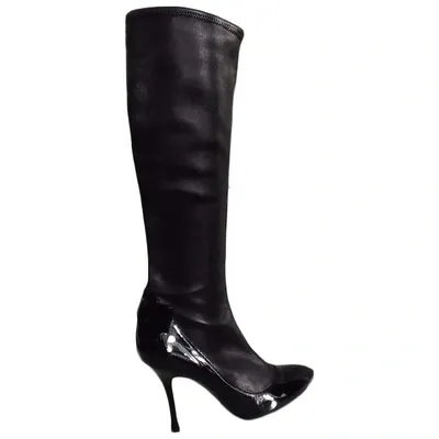 Pre-owned Sergio Rossi Leather Boots In Black