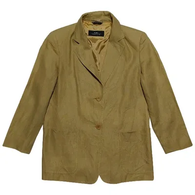 Pre-owned Max Mara Linen Coat In Beige