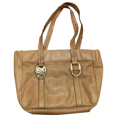 Pre-owned Saint Laurent Leather Tote In Beige