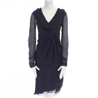 Pre-owned Valentino Silk Dress In Blue