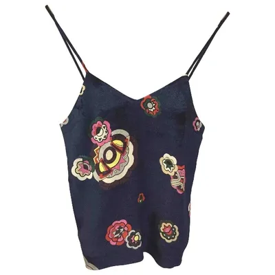 Pre-owned Msgm Velvet Camisole In Blue