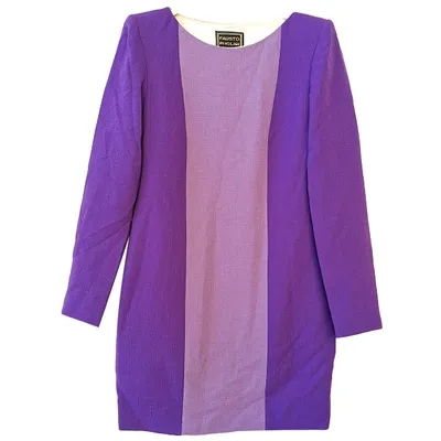 Pre-owned Fausto Puglisi Wool Mid-length Dress In Purple