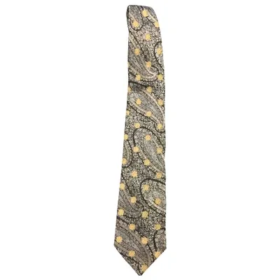 Pre-owned Kenzo Silk Tie In Grey