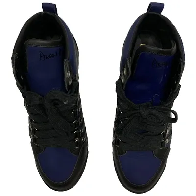 Pre-owned Dsquared2 Leather High Trainers In Black