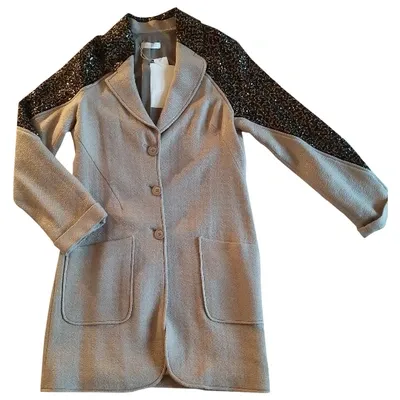 Pre-owned Nina Ricci Wool Coat In Grey