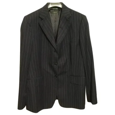 Pre-owned Lardini Wool Blazer In Grey