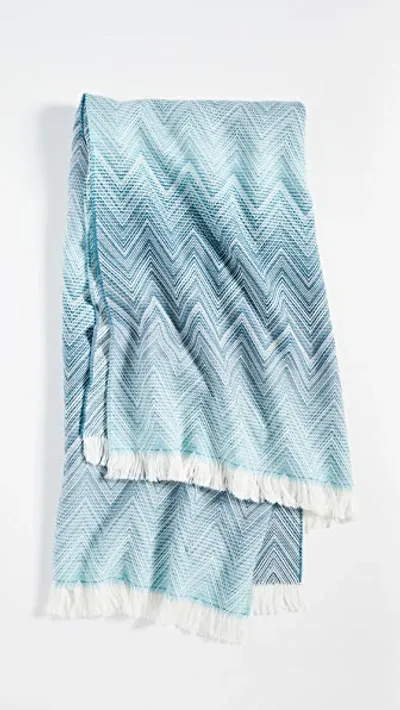 Missoni Timmy Throw Blanket In Light Blue