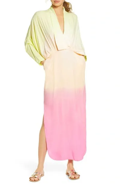 S/w/f Sunset Long Sleeve Dip Dye Maxi Dress