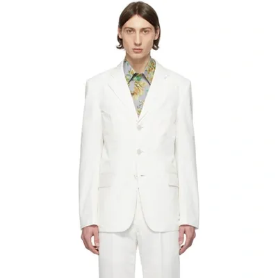 Givenchy Single-breasted Triple-button Cotton Suit Jacket In White