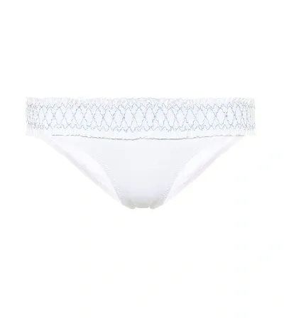 Heidi Klein Antilles Smocked Hipster Bikini Bottoms In White