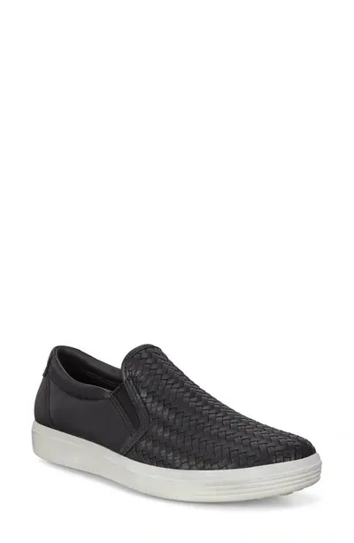 Ecco Women's Soft 7 Woven Slip-on Sneakers Women's Shoes In Black