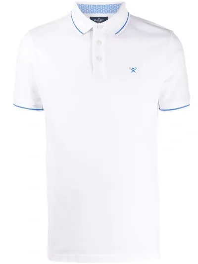 Hackett Embroidered Logo Polo Shirt In White