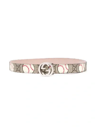 Gucci Kids' Gg Cricket Ball Belt In Neutrals