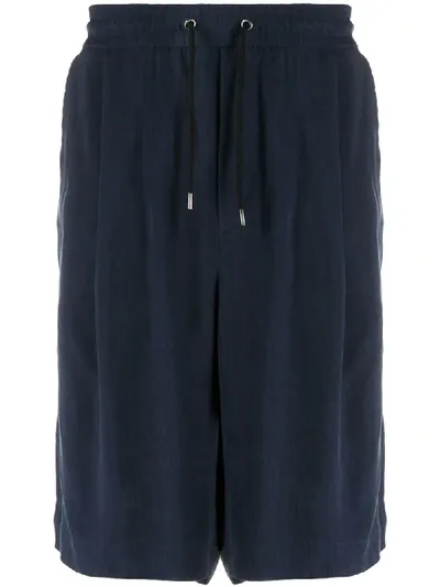 Giorgio Armani Long Relaxed Shorts In Blue