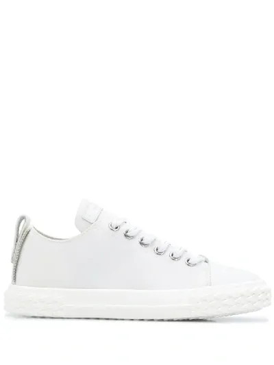 Giuseppe Zanotti Rear Zip Detail Sneakers In White