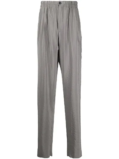 Giorgio Armani High-waisted Straight Leg Trousers In Grey