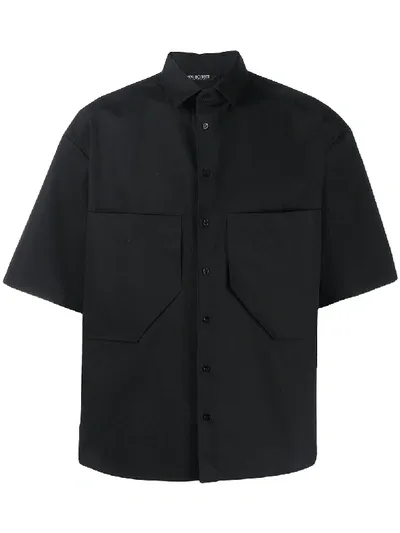 Neil Barrett Double Chest Pocket Boxy Shirt In Black