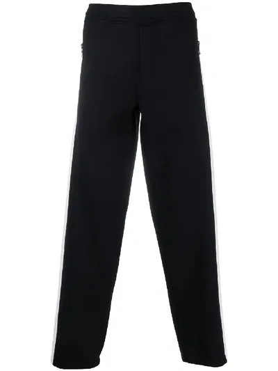 Neil Barrett Double Bonded Sport Stripe Track Pants In Black