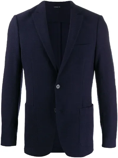 Tonello Jersey Single-breasted Blazer In Blue