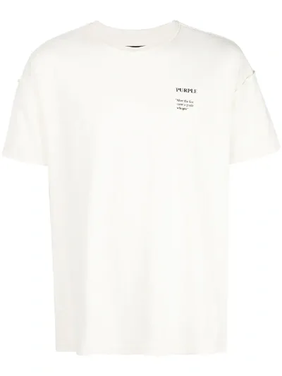 Purple Brand Graphic Print Relaxed Fit T-shirt In White