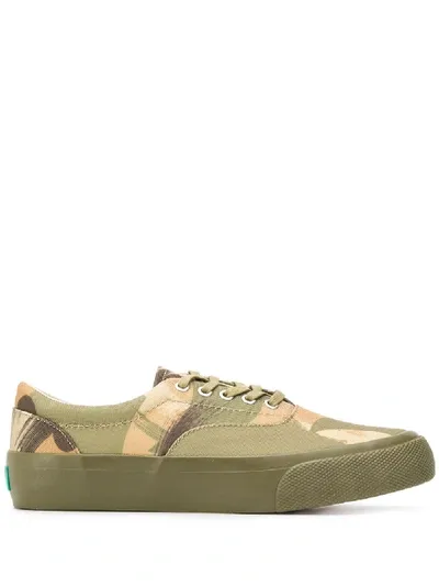 Ymc You Must Create Round Toe Camouflage Pattern Sneakers In Green