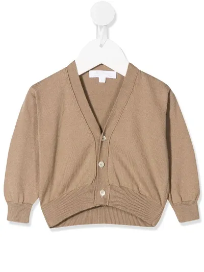 Mariella Ferrari Babies' V-neck Cardigan In Brown