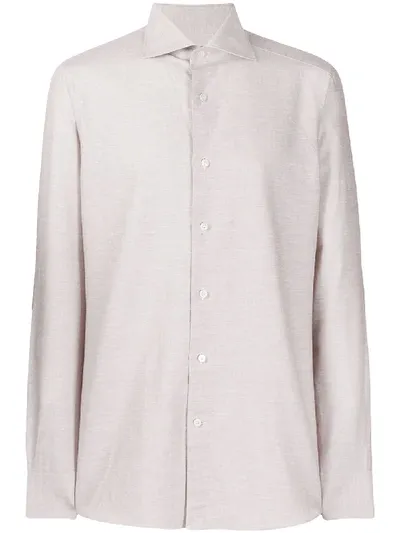 Ermenegildo Zegna Spread-collar Shirt In Nude