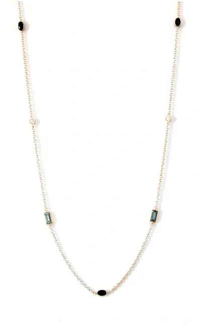 Lo Spazio Jewelry Lo Spazio Aquamarine, Blue Sapphire And Diamond Necklace