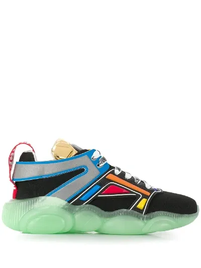 Moschino Teddy Run Colour-block Sneakers In Black