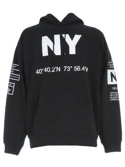 Buscemi Graphic-print Long Sleeve Hoodie In Black