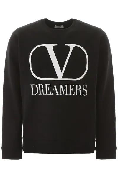 Valentino V Logo Dreamers Sweatshirt In Black,white