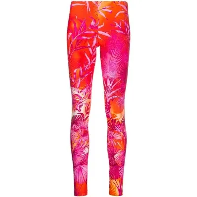 Versace Floral Print Leggings In Pink