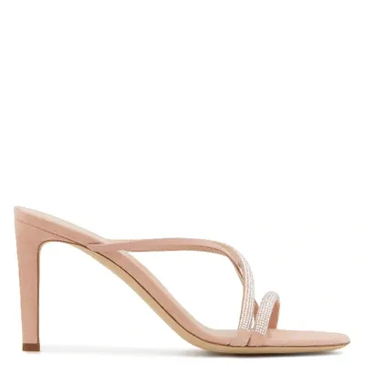 Giuseppe Zanotti Croisette 85 Crystal-embellished Suede Mules In Pink