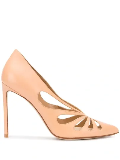 Francesco Russo Cut-out Stiletto Pumps In Neutrals