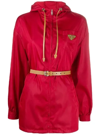 Prada Jacke Mit Kapuze In Red