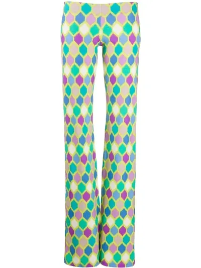 Fisico Low-waist Geometric Trousers In Green