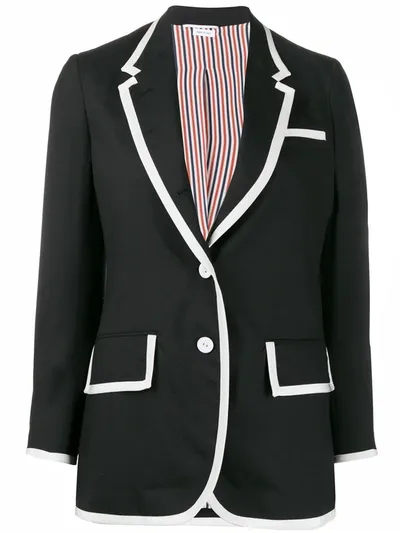 Thom Browne Super 120s Plain Weave Jacket In Black